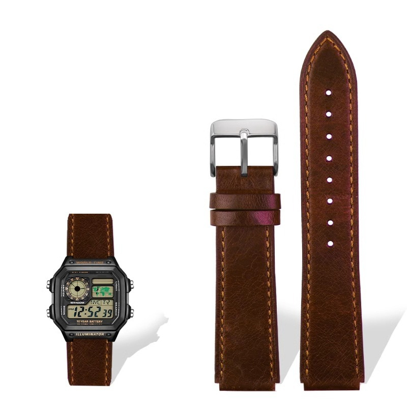 Nato Strap Nylon - New Retro Cowhide Watchband for Casio