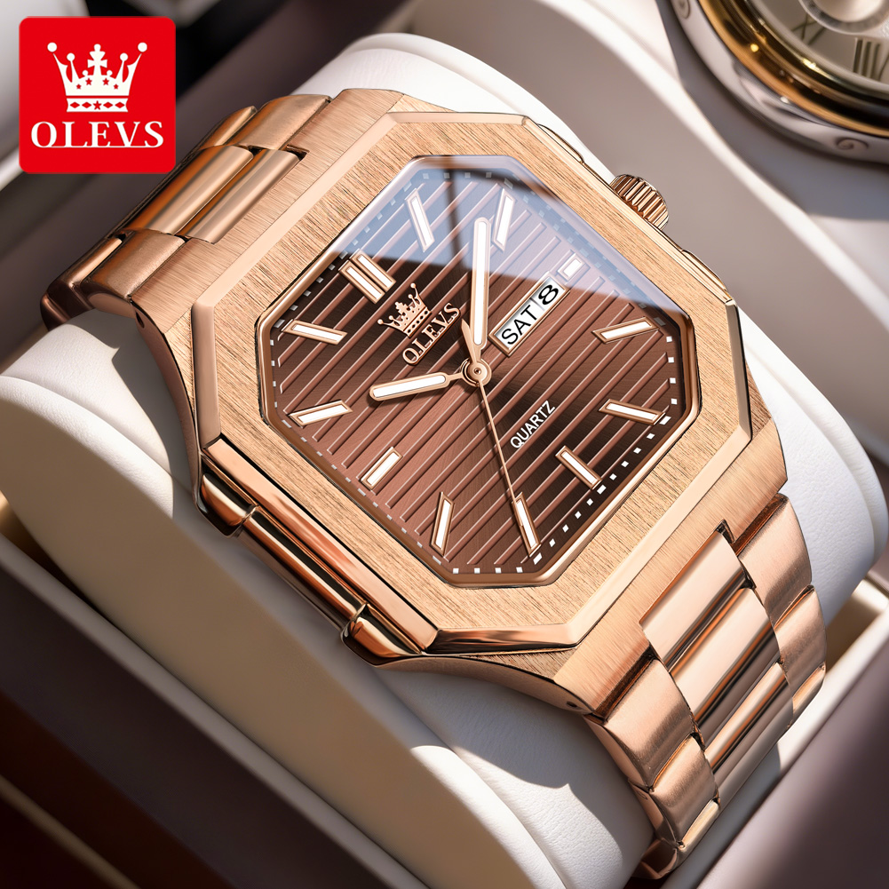 OLEVS Brand Original Square Qu - огляд і ціна Cartier Watch Tank