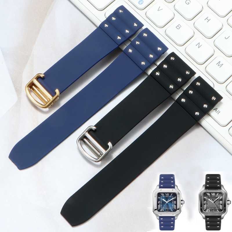 High quality Rubber watchband  - огляд і ціна Cartier Watch Santos