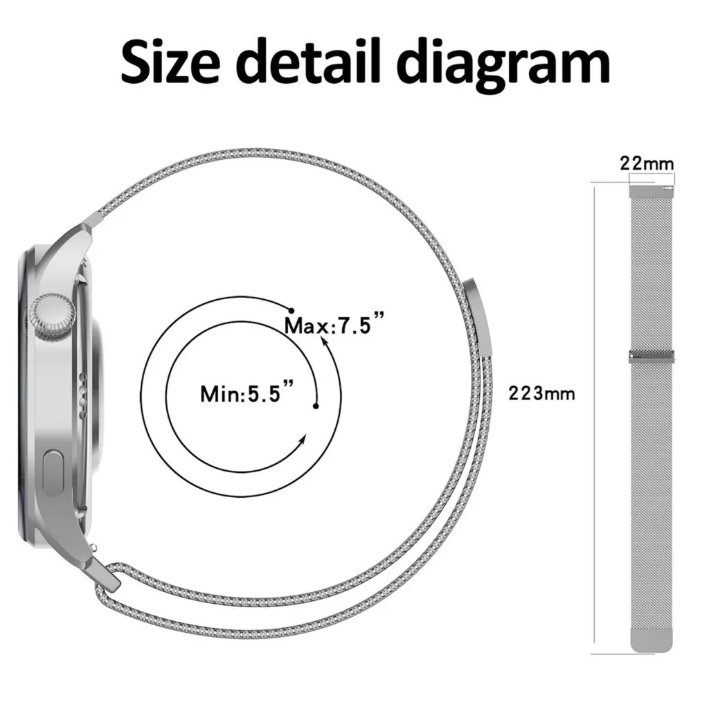 for SmartWatch watchband 20mm  - огляд і ціна Milanese Loop Magnetic